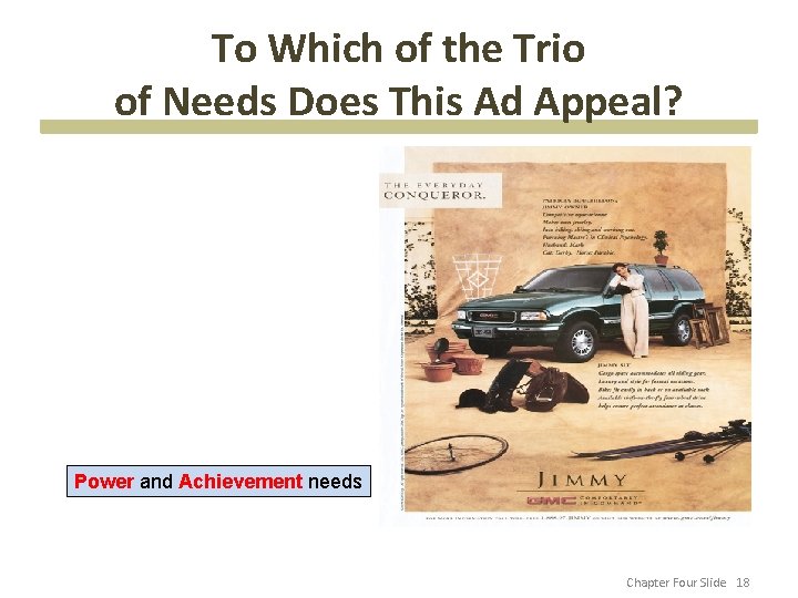 To Which of the Trio of Needs Does This Ad Appeal? Power and Achievement