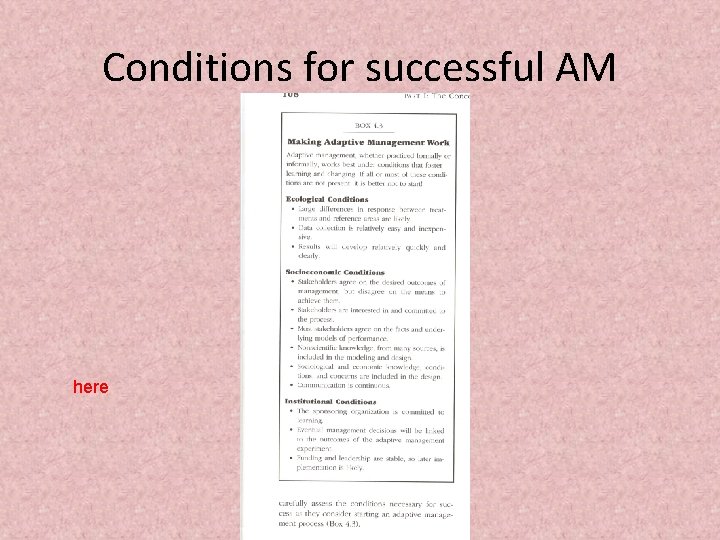 Conditions for successful AM here 