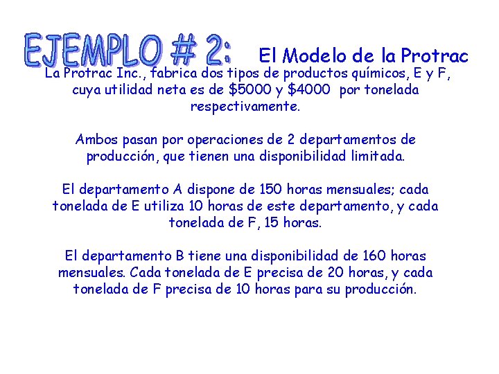 El Modelo de la Protrac La Protrac Inc. , fabrica dos tipos de productos
