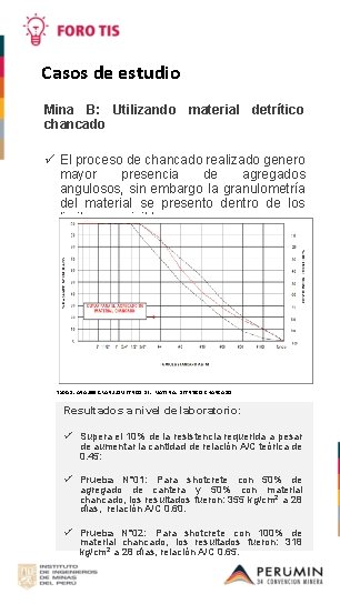 Casos de estudio Mina B: Utilizando material detrítico chancado ü El proceso de chancado