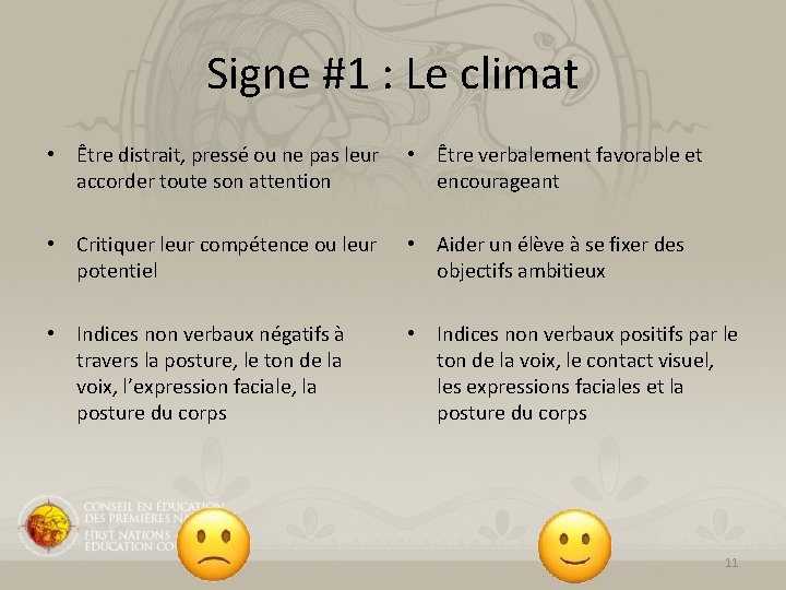 Signe #1 : Le climat • Être distrait, pressé ou ne pas leur accorder Signe #1 : Le climat • Être distrait, pressé ou ne pas leur accorder