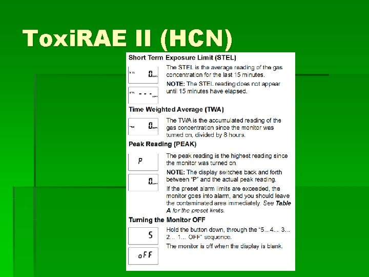 Toxi. RAE II (HCN) 