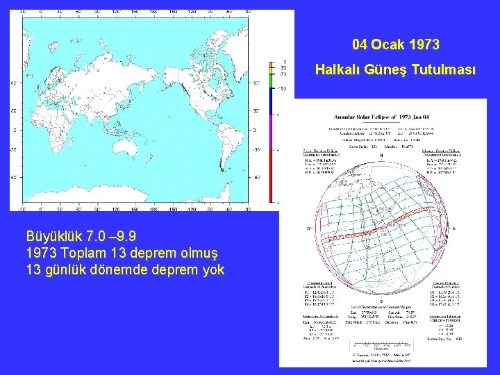 04 Ocak 1973 Halkalı Güneş Tutulması Büyüklük 7. 0 – 9. 9 1973 Toplam