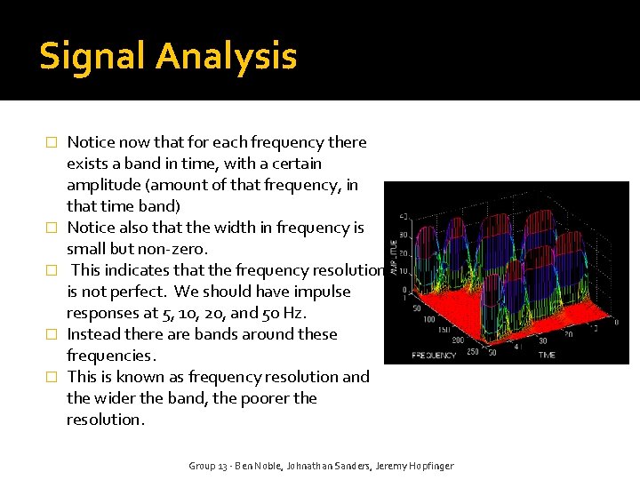 Signal Analysis � � � Notice now that for each frequency there exists a