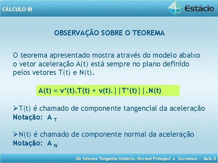 CÁLCULO III OBSERVAÇÃO SOBRE O TEOREMA O teorema apresentado mostra através do modelo abaixo