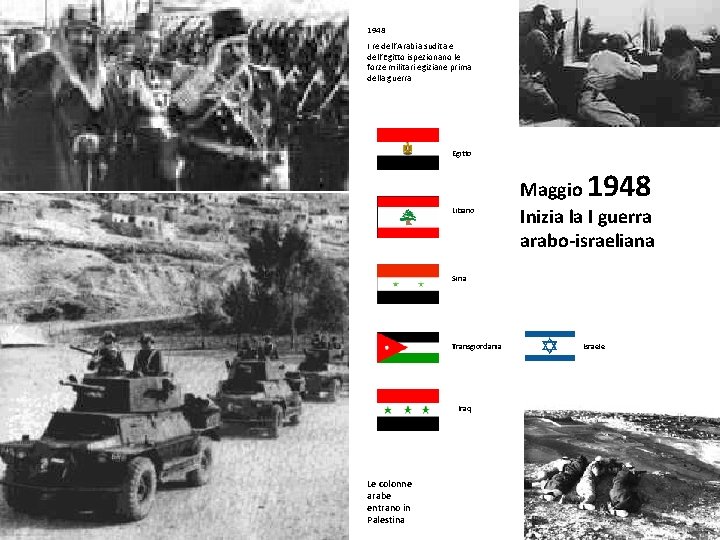 1948 I re dell’Arabia sudita e dell’Egitto ispezionano le forze militari egiziane prima della