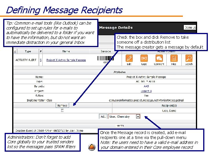 Defining Message Recipients Tip: Common e-mail tools (like Outlook) can be configured to set