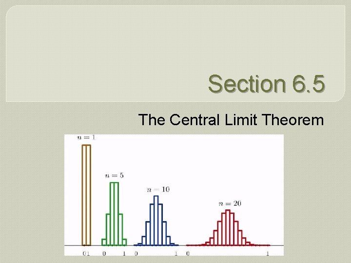 Section 6. 5 The Central Limit Theorem 