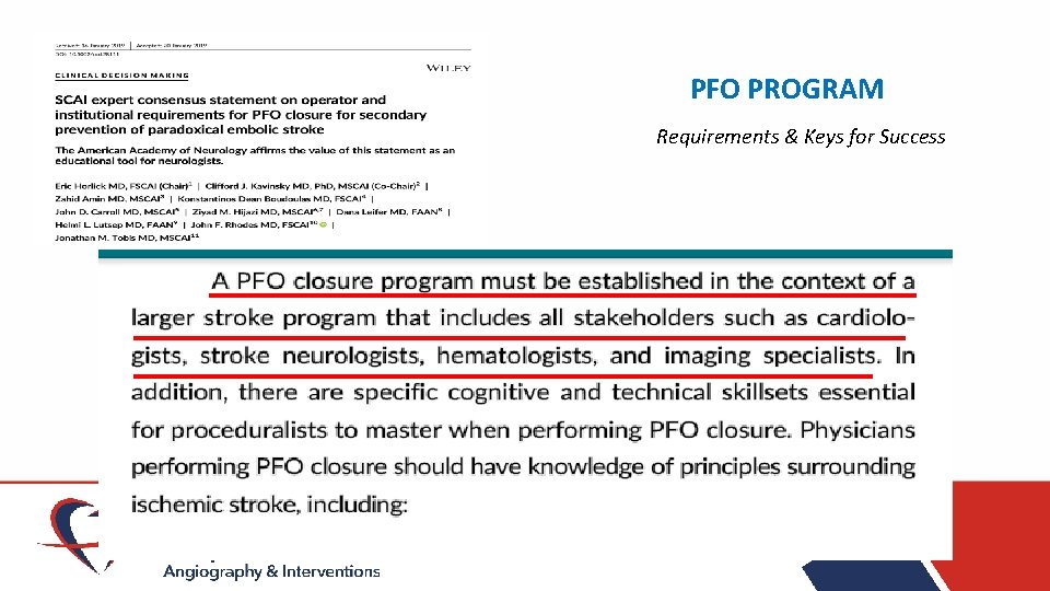 PFO PROGRAM Requirements & Keys for Success 