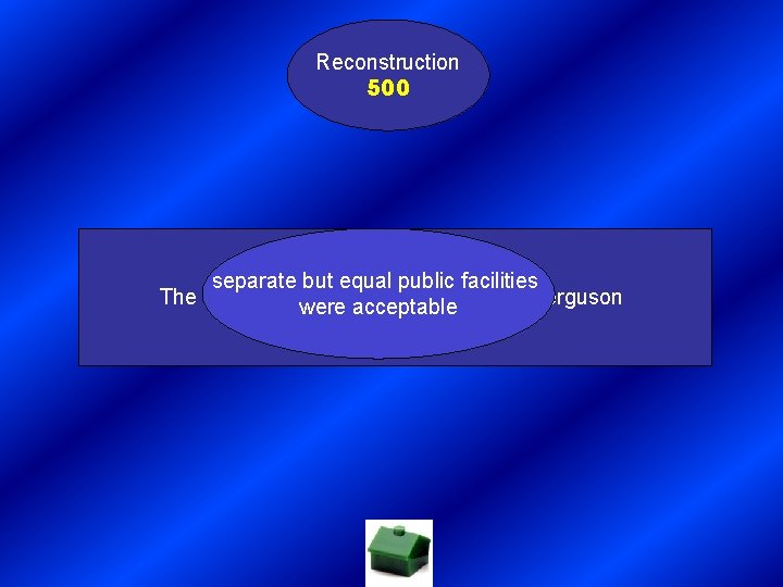 Reconstruction 500 separate but equal public facilities The Supreme Court ruling in Plessy v.