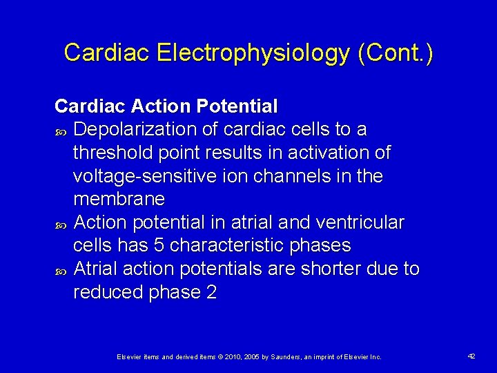 Cardiac Electrophysiology (Cont. ) Cardiac Action Potential Depolarization of cardiac cells to a threshold