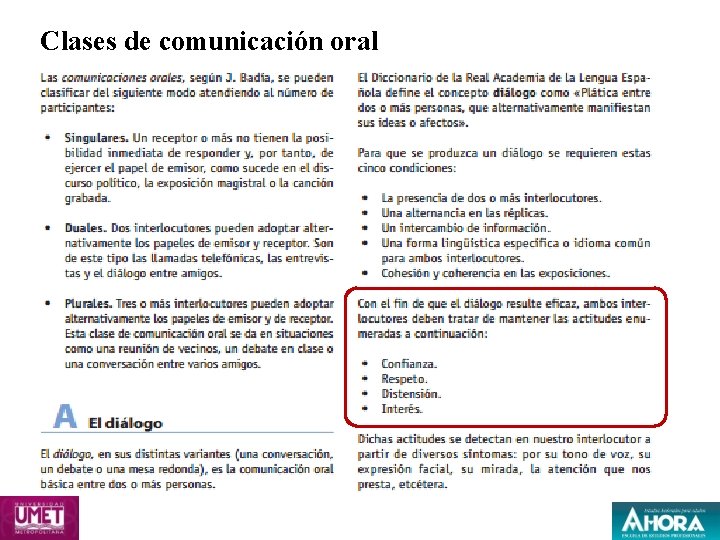 Clases de comunicación oral 