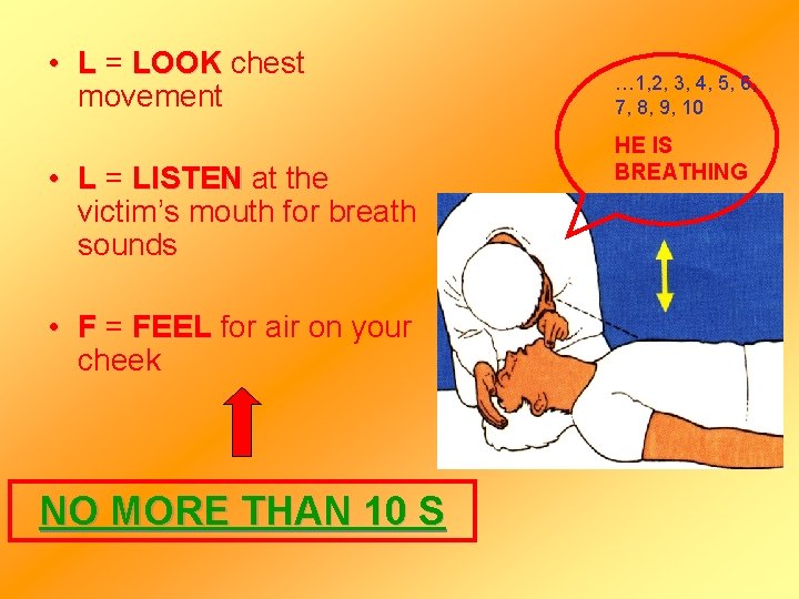  • L = LOOK chest movement • L = LISTEN at the victim’s