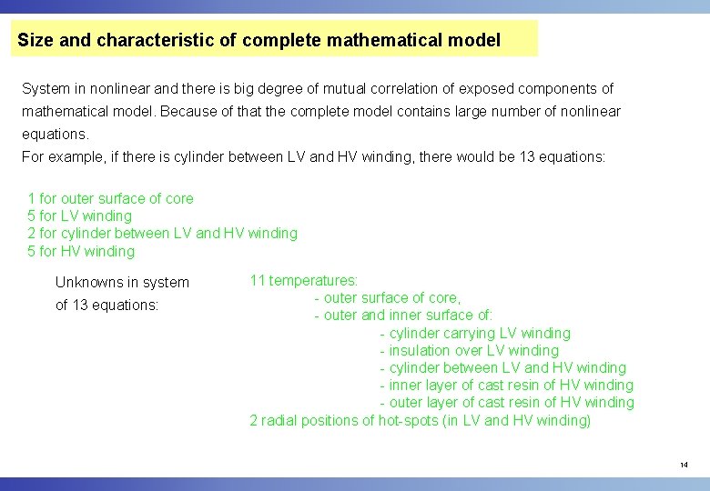 Size and characteristic of complete mathematical model System in nonlinear and there is big
