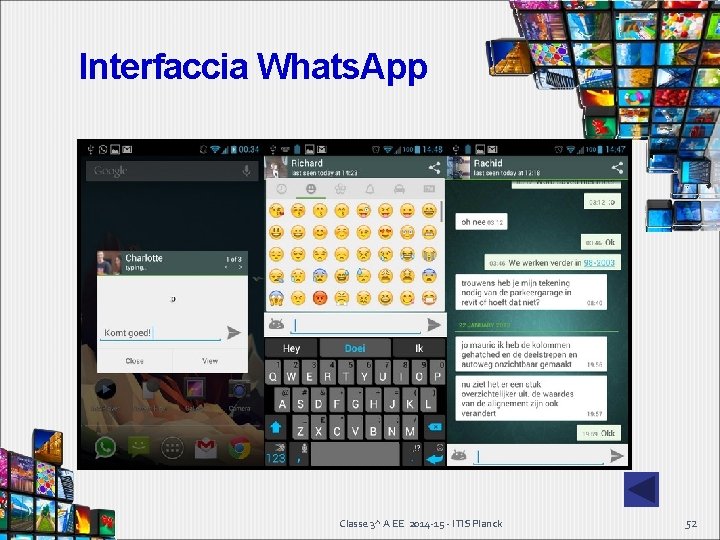 Interfaccia Whats. App Classe 3^ A EE 2014 -15 - ITIS Planck 52 Interfaccia Whats. App Classe 3^ A EE 2014 -15 - ITIS Planck 52