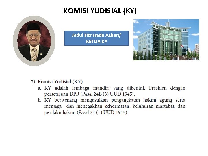 KOMISI YUDISIAL (KY) Aidul Fitriciada Azhari/ KETUA KY 