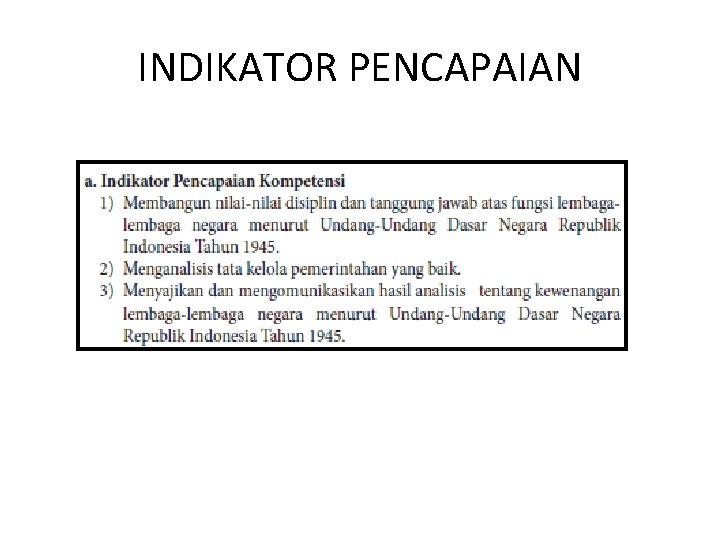 INDIKATOR PENCAPAIAN 