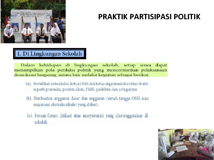 PRAKTIK PARTISIPASI POLITIK 