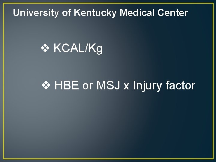 University of Kentucky Medical Center v KCAL/Kg v HBE or MSJ x Injury factor