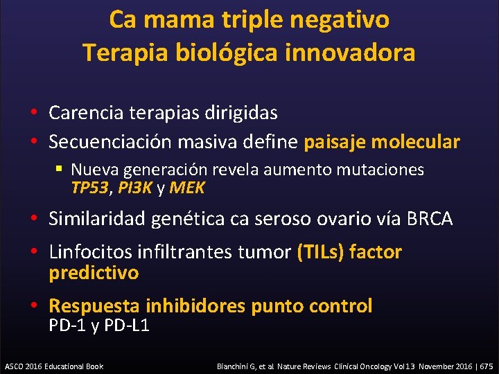 Ca mama triple negativo Terapia biológica innovadora • Carencia terapias dirigidas • Secuenciación masiva