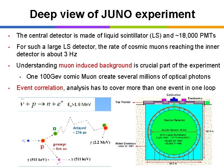 Deep view of JUNO experiment • The central detector is made of liquid scintillator