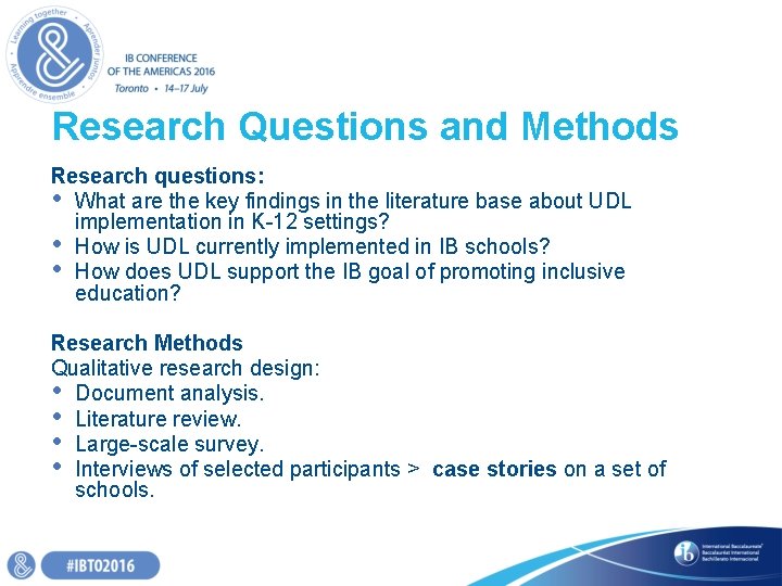 Research Questions and Methods Research questions: • What are the key findings in the Research Questions and Methods Research questions: • What are the key findings in the