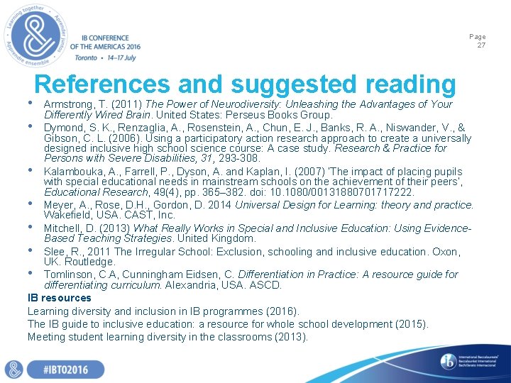 Page 27 • References and suggested reading Armstrong, T. (2011) The Power of Neurodiversity: Page 27 • References and suggested reading Armstrong, T. (2011) The Power of Neurodiversity: