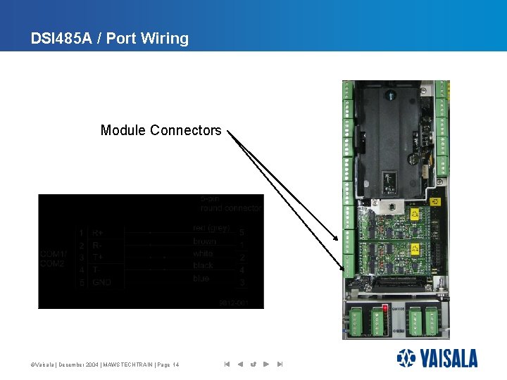 DSI 485 A / Port Wiring Module Connectors ©Vaisala | December 2004 | MAWSTECHTRAIN