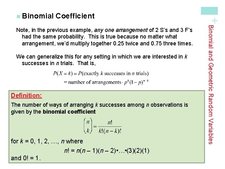 Coefficient We can generalize this for any setting in which we are interested in