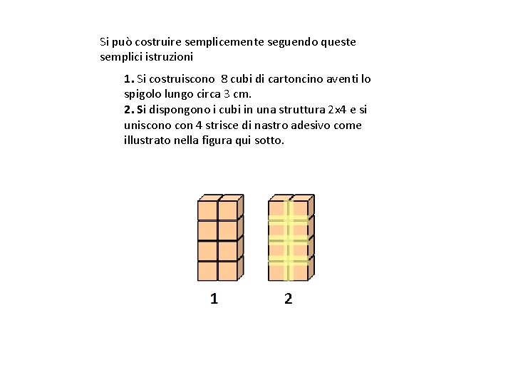 Si può costruire semplicemente seguendo queste semplici istruzioni 1. Si costruiscono 8 cubi di