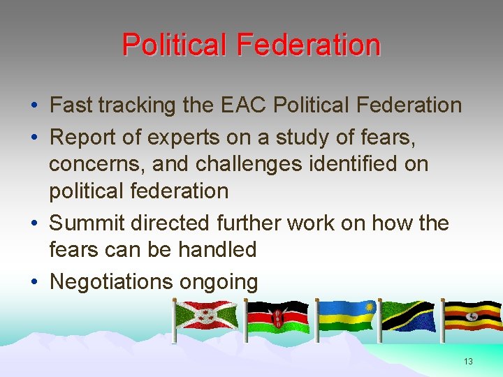 Political Federation • Fast tracking the EAC Political Federation • Report of experts on