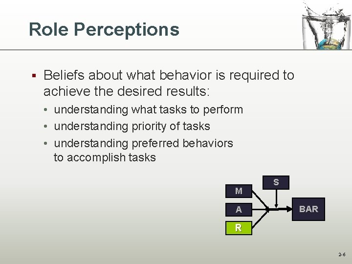 Role Perceptions § Beliefs about what behavior is required to achieve the desired results: Role Perceptions § Beliefs about what behavior is required to achieve the desired results: