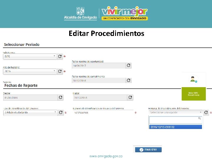 Editar Procedimientos 