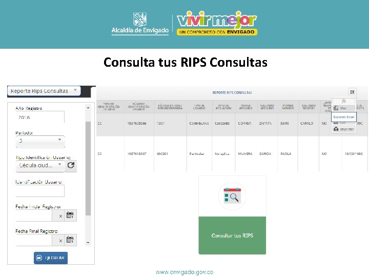 Consulta tus RIPS Consultas 