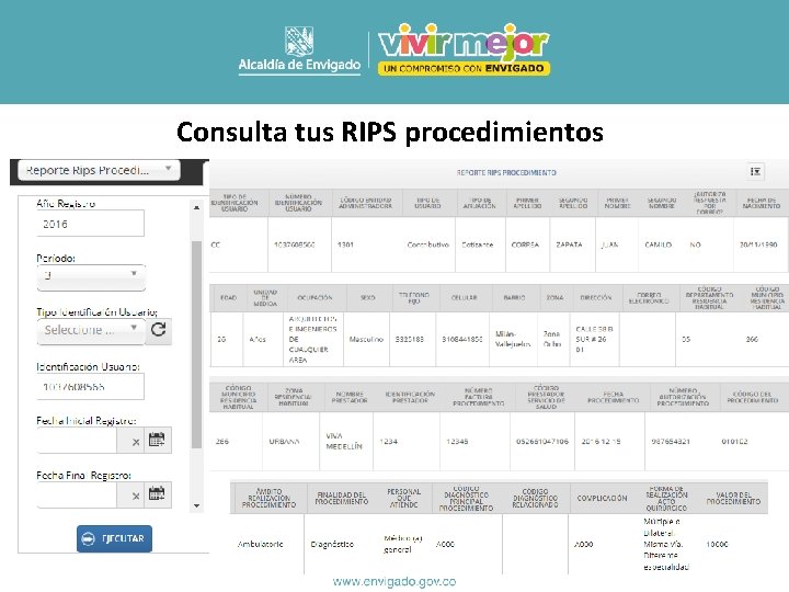 Consulta tus RIPS procedimientos 