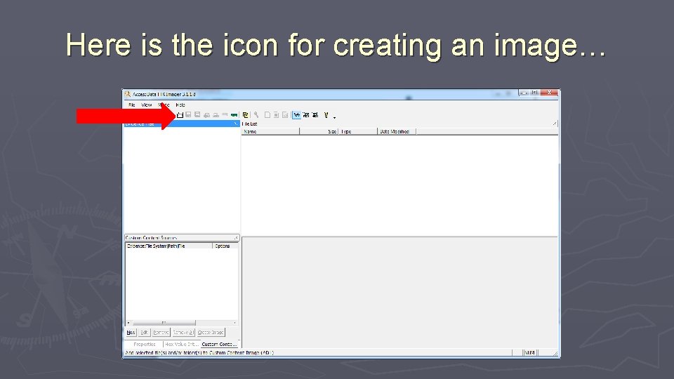 Here is the icon for creating an image… 