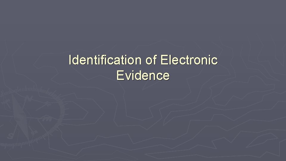 Identification of Electronic Evidence 