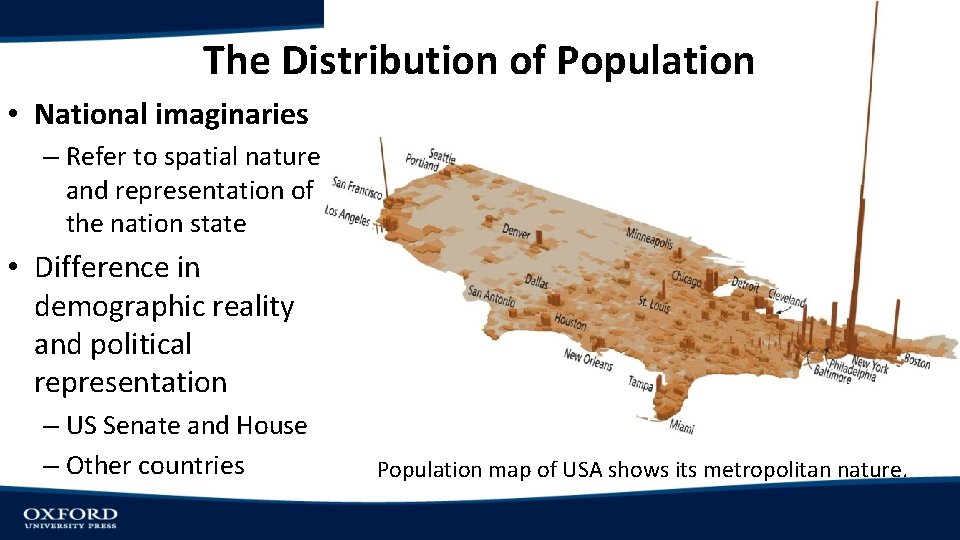 The Distribution of Population • National imaginaries – Refer to spatial nature and representation