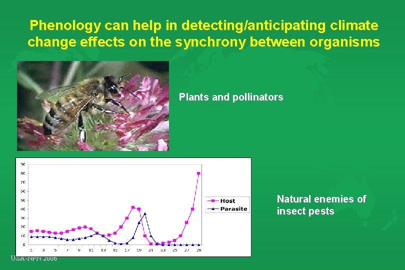 Phenology can help in detecting/anticipating climate change effects on the synchrony between organisms Plants Phenology can help in detecting/anticipating climate change effects on the synchrony between organisms Plants