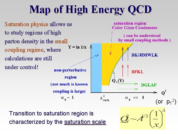 Map of High Energy QCD Saturation physics allows us to study regions of high