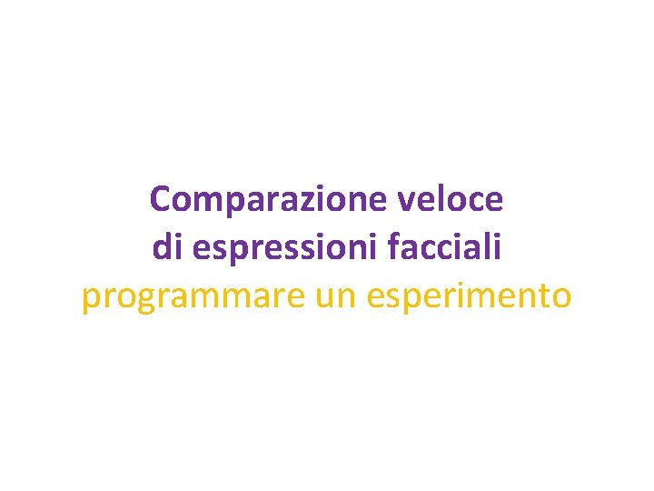 Comparazione veloce di espressioni facciali programmare un esperimento 