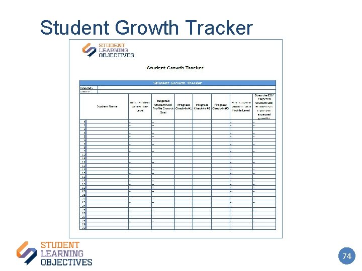 Student Growth Tracker 74 