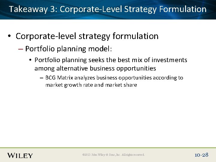Takeaway Corporate-Level Place Slide 3: Title Text Here Strategy Formulation • Corporate-level strategy formulation Takeaway Corporate-Level Place Slide 3: Title Text Here Strategy Formulation • Corporate-level strategy formulation