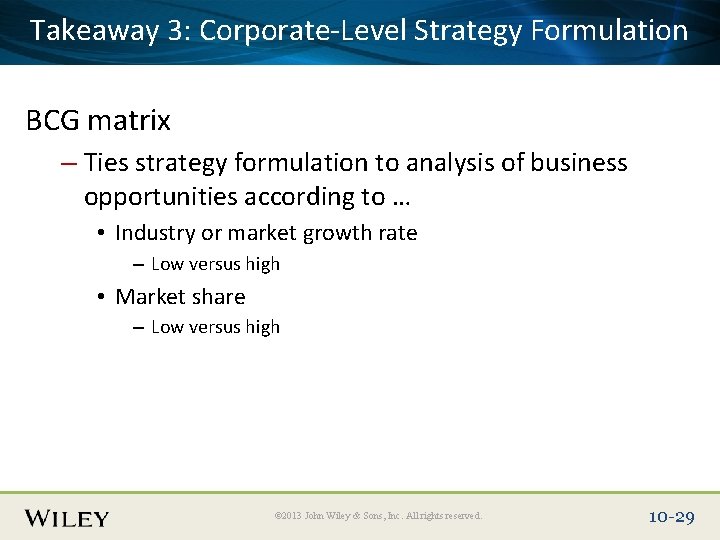 Takeaway Corporate-Level Place Slide 3: Title Text Here Strategy Formulation BCG matrix – Ties Takeaway Corporate-Level Place Slide 3: Title Text Here Strategy Formulation BCG matrix – Ties
