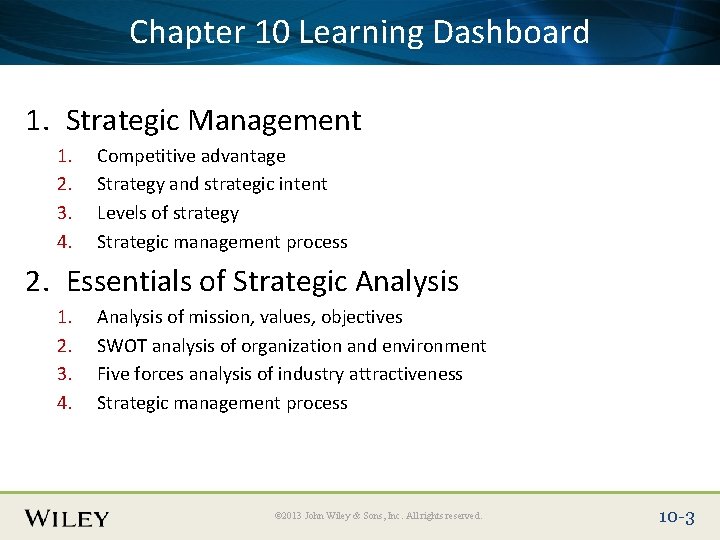 Place Slide Title 10 Text Here Dashboard Chapter Learning 1. Strategic Management 1. 2. Place Slide Title 10 Text Here Dashboard Chapter Learning 1. Strategic Management 1. 2.