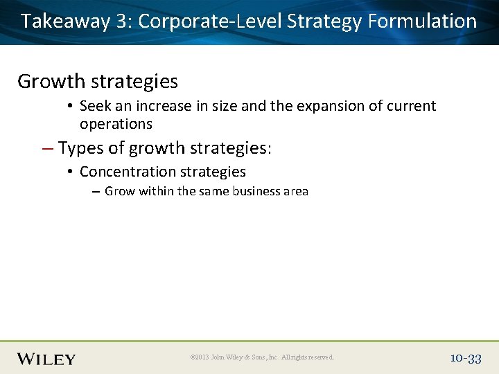 Takeaway Corporate-Level Place Slide 3: Title Text Here Strategy Formulation Growth strategies • Seek Takeaway Corporate-Level Place Slide 3: Title Text Here Strategy Formulation Growth strategies • Seek