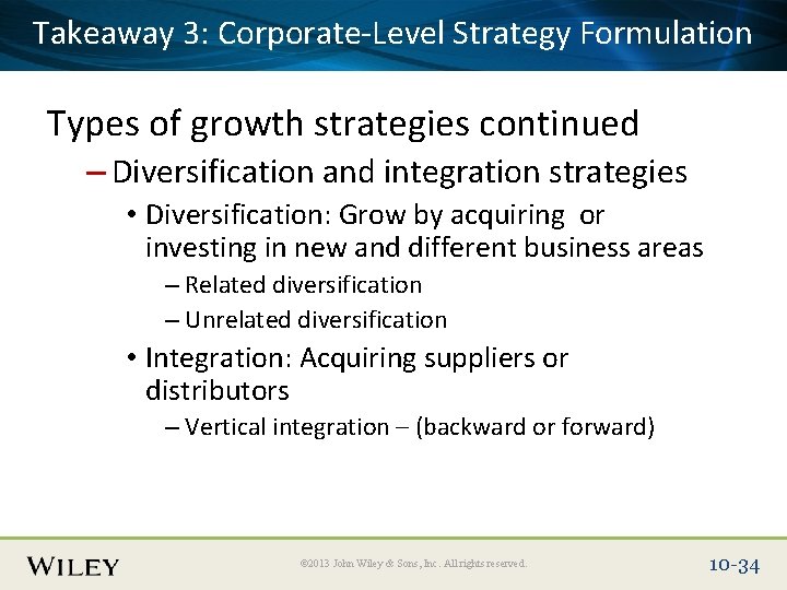 Takeaway Corporate-Level Place Slide 3: Title Text Here Strategy Formulation Types of growth strategies Takeaway Corporate-Level Place Slide 3: Title Text Here Strategy Formulation Types of growth strategies