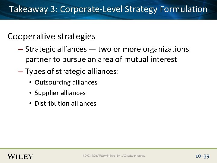 Takeaway Corporate-Level Place Slide 3: Title Text Here Strategy Formulation Cooperative strategies – Strategic Takeaway Corporate-Level Place Slide 3: Title Text Here Strategy Formulation Cooperative strategies – Strategic