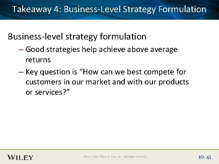 Takeaway Business-Level Place Slide 4: Title Text Here Strategy Formulation Business-level strategy formulation – Takeaway Business-Level Place Slide 4: Title Text Here Strategy Formulation Business-level strategy formulation –