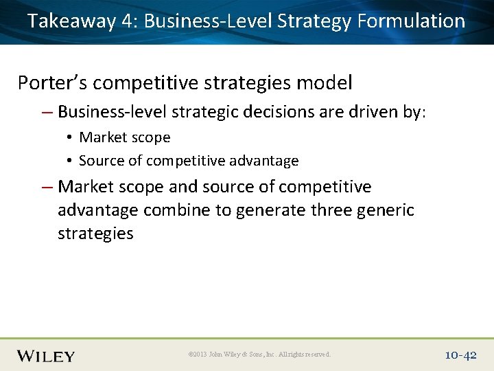 Takeaway Business-Level Place Slide 4: Title Text Here Strategy Formulation Porter’s competitive strategies model Takeaway Business-Level Place Slide 4: Title Text Here Strategy Formulation Porter’s competitive strategies model